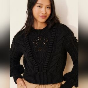 Anthropologie Textured Cable Knit Sweater
